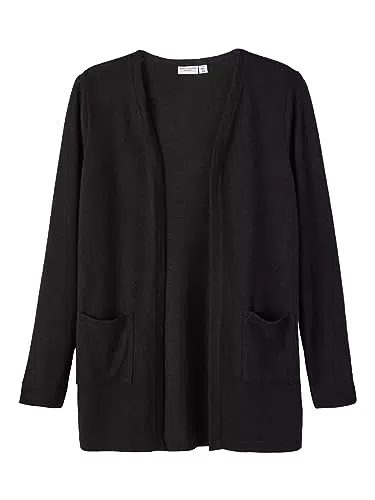 NAME IT Mädchen Strickjacke Länge Lang Größe 146-152 - Schwarz