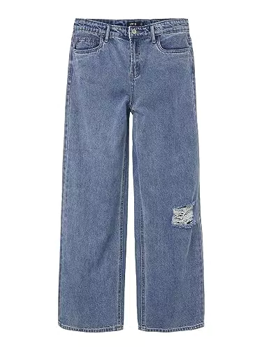 NAME IT Mädchen Straight Jeans - Medium Blue Denim
