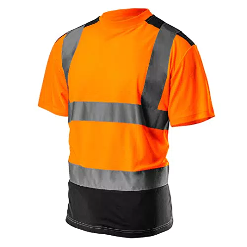 NEO TOOLS Profi Warnschutz T-Shirt Kurzarm Arbeitsshirt mit reflektierenden Zonen