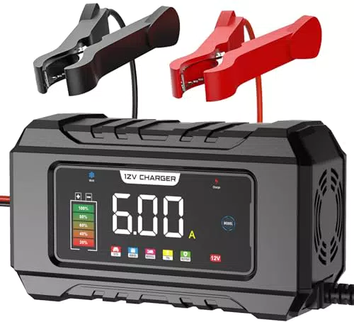 NEXPEAK NC101 PRO 6A Autobatterie Ladegerät - Smart 12V Ladegerät für Auto mit 8-stufigem Batterie-Management - Temperaturausgleich - PKW, LKW, Motorrad, Rasenmäher, Boot
