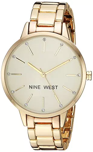 Nine West Damenuhr mit kristallbesetztem Armband