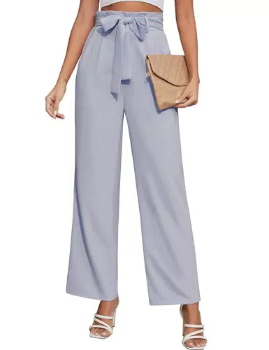Palazzo Hose Damen Sommer mit Hoher Taille und Taschen - Stilvolle Damen Sommerhose