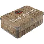 Retro Vorratsdose Bacardi Wood Barrel Logo - Bar-Zubehör im Vintage Design