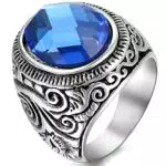 OIDEA Vintage Edelstahl Biker Herren Ringe, Geschnitzt Ehering Verlobungsring