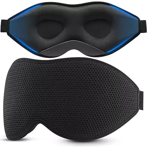 Schlafmaske OnaEz für Männer und Frauen, 3D Mesh, Atmungsaktiv, Komfortabel, Augenmaske mit Nasenpads, für Reisen und Yoga.