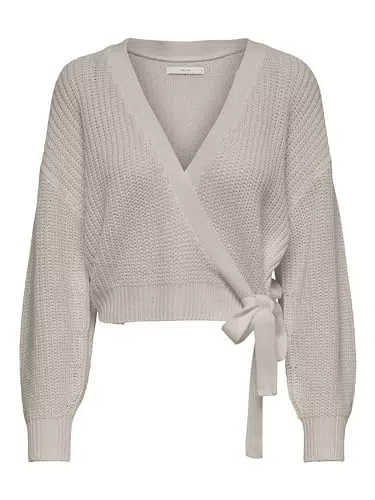 ONLY Damen Cardigan Onlbreda Wrap - Strickjacke mit langen Ärmeln