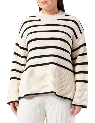 ONLY Damen Strickpullover mit Streifenmuster