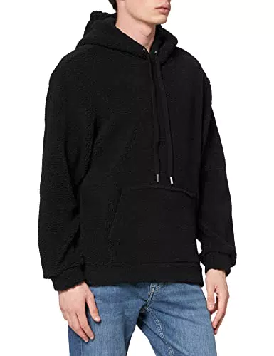 ONLY & SONS Herren Teddy Hoodie Kapuzenpullover - Schwarz