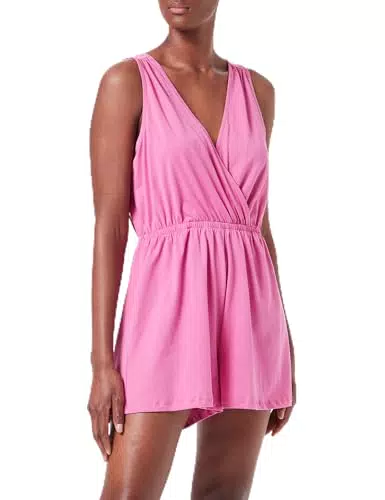 ONLY Women's ONLMAY S/L WRAP Playsuit JRS Overall, Super Pink