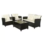 Outsunny Polyrattan Gartenmöbel Lounge Set - Schwarz