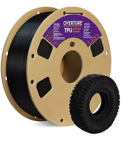 OVERTURE TPU Filament 1.75 mm für 3D-Drucker - Flexible Rolle, 95A Maßgenauigkeit +/- 0,03 mm