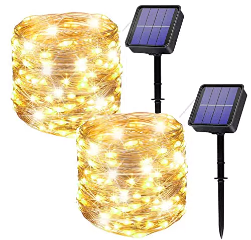 Solar Lichterkette für den Außenbereich mit 120 LEDs - Wetterfest und Wasserdicht - 8 Modi - Ideal für Garten und Terrasse