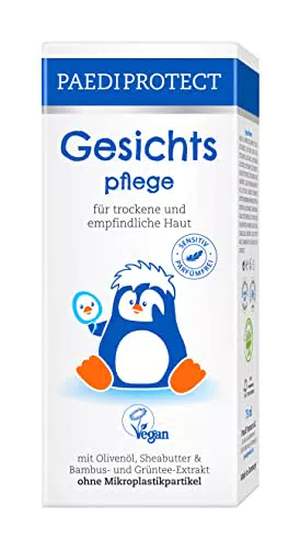 PAEDIPROTECT Baby & Kinder Gesichtscreme ohne Parfüm & Mikroplastik, 75 ml - Vegane Pflege für empfindliche Haut