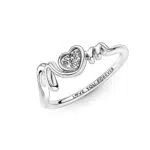 PANDORA Damen Ring 'MOM mit Herz' aus Silber mit Zirkonia