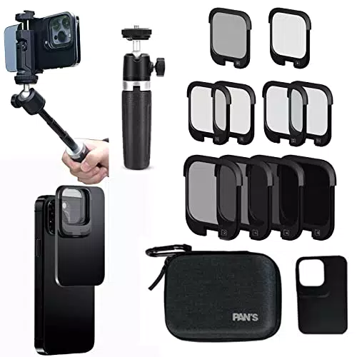 "Pans Snap Filter All Filter Bundle Kit kompatibel für iPhone 14Pro, mit ausziehbarem Stativ und Handy-Clip (ND- und Effektfilter)"