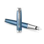 Parker IM Füller, Blaugraue Premium-Lackierung mit Chromverzierung