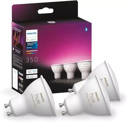 Philips Hue White & Color Ambiance GU10 Dreierpack 3x350lm & Dimmschalter