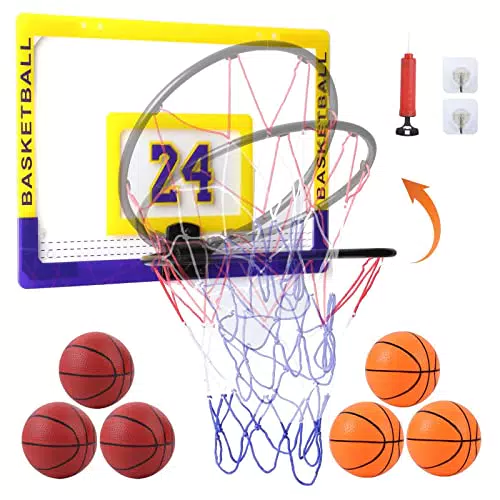 Basketballkorb Indoor für Kinderzimmer mit 6 Basketbällen - Ideal für Jungen, Mädchen und Erwachsene