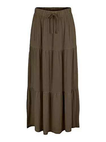 Pieces Damen Bleistiftrock mit hoher Taille und Knopfleiste, Buche