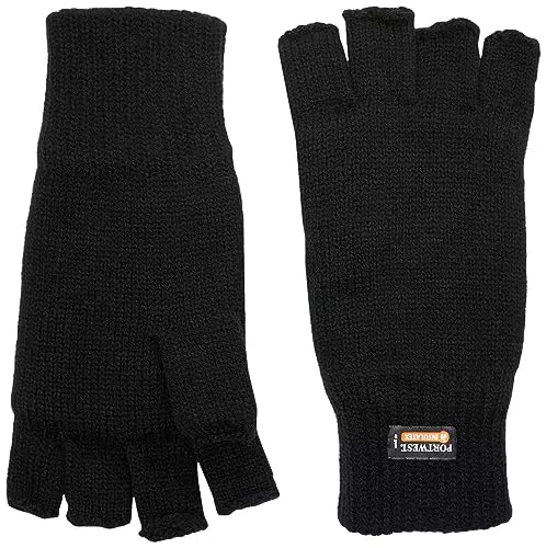 Portwest Fingerlose Insulatex Strickhandschuhe - Einheitsgröße - Schwarz