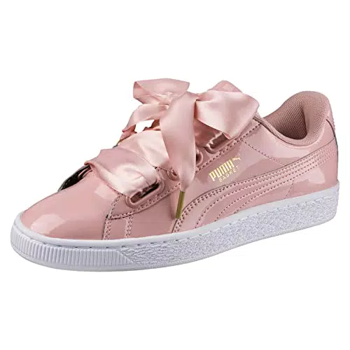 Puma Damen Basket Heart Patent Sneaker - Beige