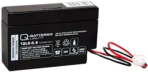 Q-Batteries Blei-Vlies-Akku 12V 0,8Ah mit JST Stecker
