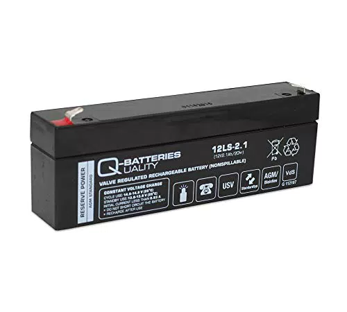 Q-Batteries Blei-Vlies Akku 12V 2,1Ah AGM VRLA VDs