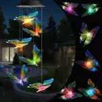 LED Schmetterling Solar Windspiel für Draußen - Gartenlampe für Garten, Terrasse, Deck, Hof und Balkon