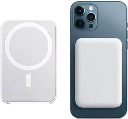 Externer Akku QflFdetall 5000 mAh Schnellladung PD 20 W USB-C für iPhone 14 13 12 11 X/Android - Weiß