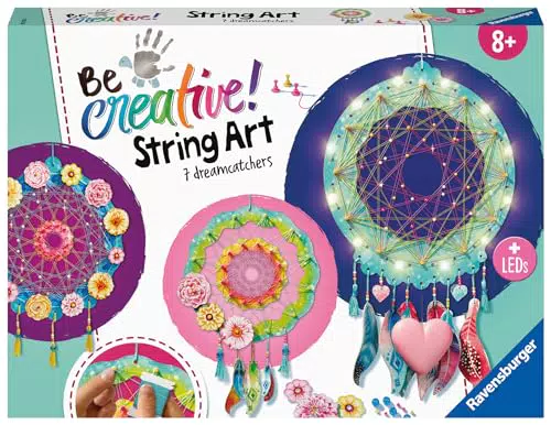 Ravensburger String Art Maxi: Kreatives Dreamcatcher Bastelset mit LEDs