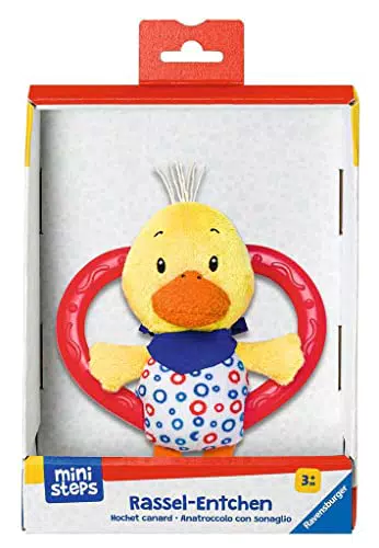 Ravensburger Ministeps Rassel-Entchen mit Beißring - Baby Spielzeug ab 3 Monate