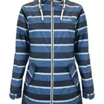 Damen Regenmantel Friesennerz gestreift navy mit tailliertem Schnitt