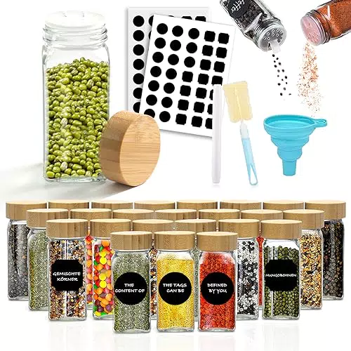 Gewürzgläser Eckig mit Streueinsatz - Spice Jars aus Glas