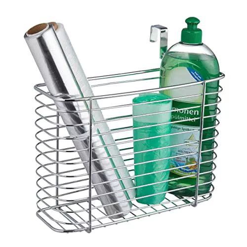 Einhängekorb Schranktür Organizer für Küche - Drahtkorb 20x28x10 cm, silber
