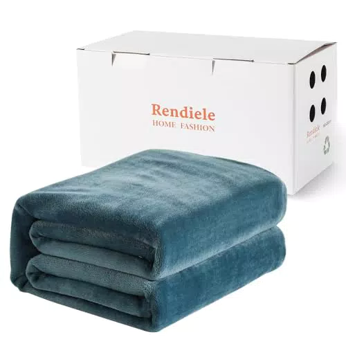 Kuscheldecke aus flauschiger Wolle für gemütliche Abende - Blau