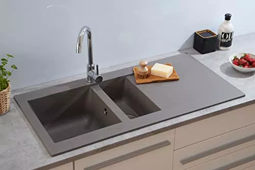 Respekta Denver Einbauspüle aus Mineralit in Betongrau