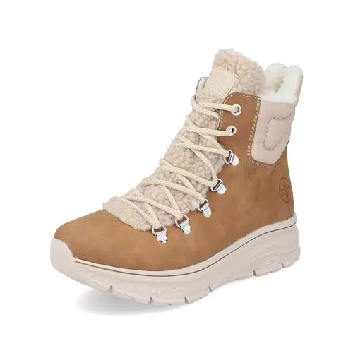 Rieker Damen 48030 Schnürstiefel, Schwarz