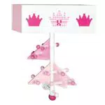 Kinder Garderobe Krone aus Holz mit 9 Haken & 2 Fächern - Wandmontage Prinzessinnen Design in Rosa