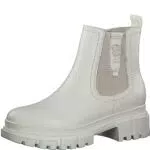 s.Oliver Damen Chelsea Boots aus Kunstleder Plateau Vegan - Beige