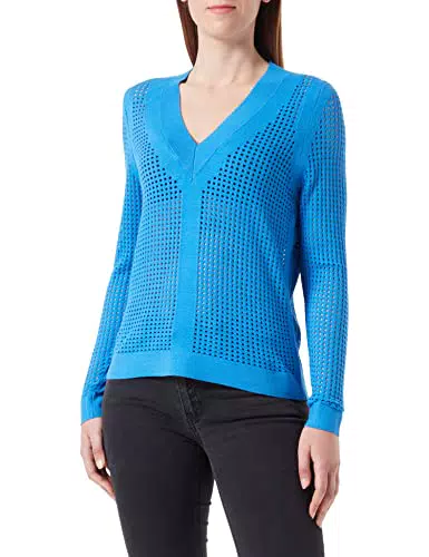 s.Oliver Damen Pullover mit langen Ärmeln - Blau