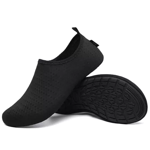 SAGUARO Badeschuhe Herren Damen Wasserschuhe Aquaschuhe Surfschuhe Neoprenschuhe Tauchschuhe - Schwarz