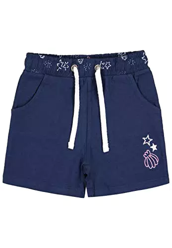 Bio-Baumwolle Baby-Mädchen Applikation Shorts, Ink Blue