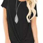 SAMPEEL Damen T-Shirt Rundhals Kurzarm Schwarz