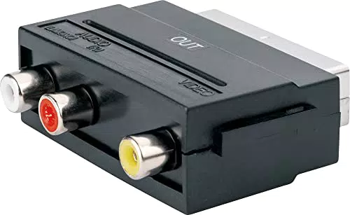 SCHWAIGER Cinch auf SCART Adapter für Audio Video Übertragung