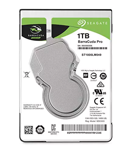 Seagate BarraCuda Pro 1 TB HDD, 2.5 Zoll, SATA 6 Gb/s, Modellnr. ST1000LM049