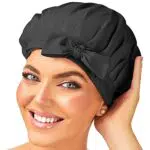 Golden Star Beauty Seidenhaube zum Schlafen aus 100% Maulbeerseide - Atmungsaktive Schlafmütze mit elastischem Band