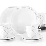 Seltmann Weiden Porzellan Kaffeeservice Trio Highline, Weiß