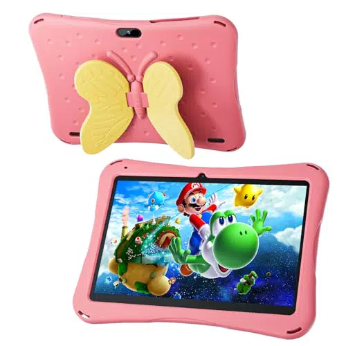 SGIN Kinder Tablet 10,1 Zoll Android 12, 2GB RAM 64GB ROM, Octa-Core bis zu 1,6 GHz, 2MP + 5MP Kamera, 5000 mAh Akku, WiFi - Gelb
