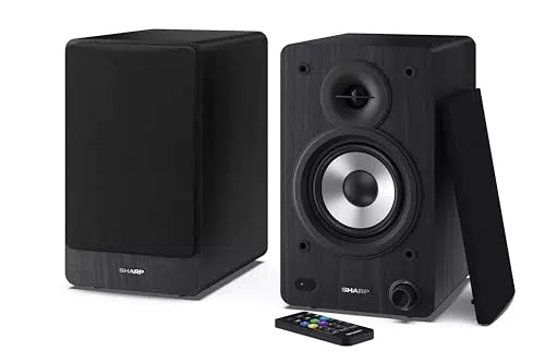SHARP CP-SS30 2-Wege-Lautsprecher aktiv, 60 Watt Holzgehäuse