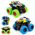 Monstertruck Auto Spielzeug für Kinder ab 3 Jahren - Aufziehauto LKW Rennwagen 360 Grad Rotierend